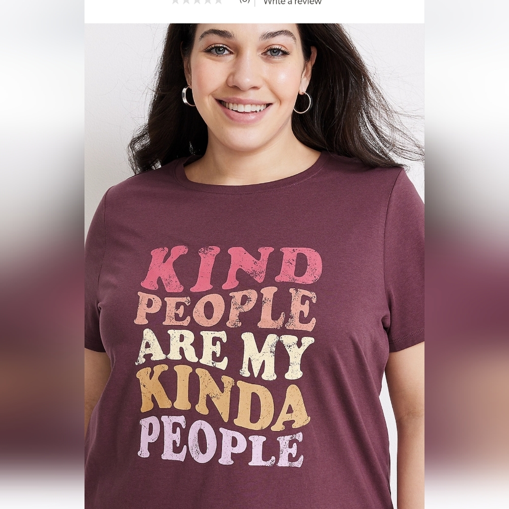NWT! Maurices Plus Size Kind People Graphic Tee~ Size 1X